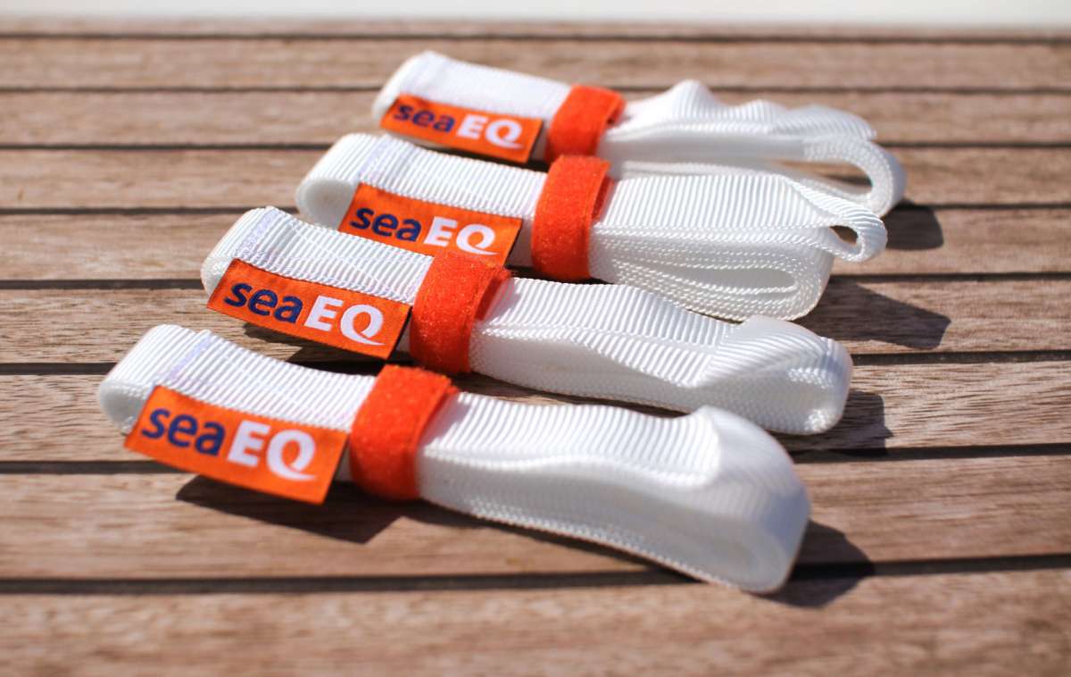 flat webbing sail tie with loop - SR 2000 white | seaEQ